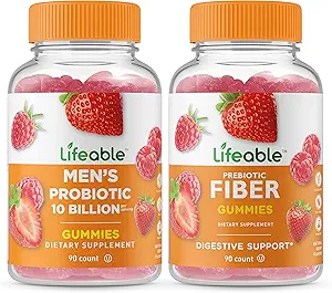 活生生的男性 10亿 + 预生纤维 5g, Gummys Bundle - Great Tasting, Vitamin 补充品, Gluten Free, GMO Free, Chewwable Gummy