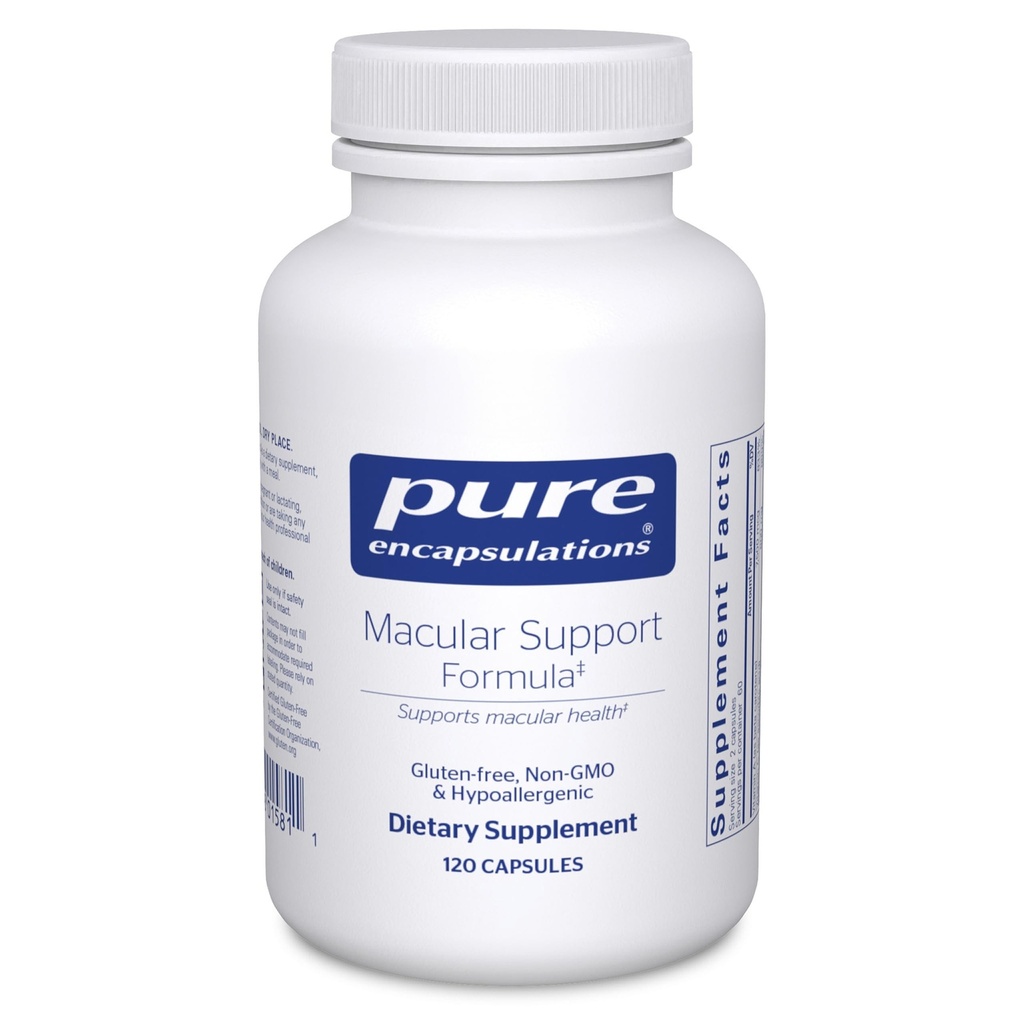 纯封装 Macular 支持公式 → 假过敏性补充剂,健康眼强化抗氧化剂公式 * → 120 Capsules