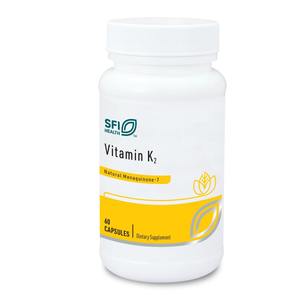 Klaire Labs SFI 健康维生素K2-50 微克作为 Menaquinone-7 MK-7, 无豆, Gluten 或乳制品(60 Capsules)