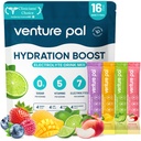 Venture Pal 糖无电解质 Power Packets - 液态日报 IV 水分包 QQ 电解质 Drinking Mix with 5 Vitamins & 7 Electrolytes & Keto 友好 QQ 非GMO QQ 认证 Vegan 16 棒