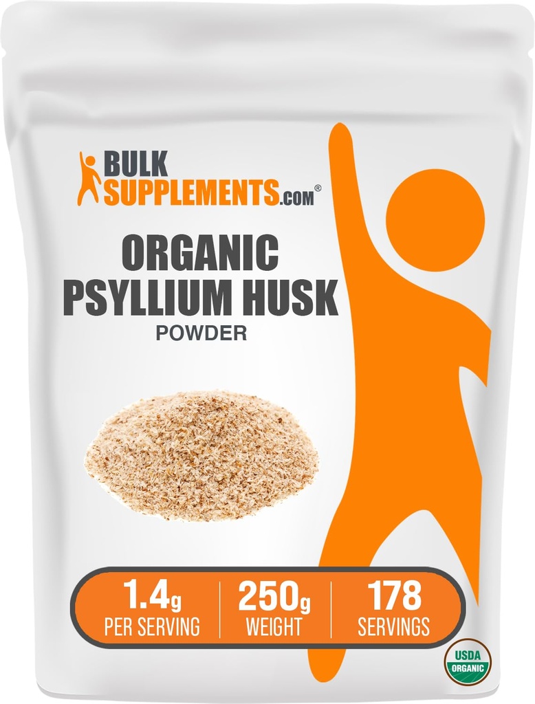 Bulk Assupports.com 有机lium胡斯克粉 - 烤肉 P胡斯克粉 - 纤维补品 - Gluten Free,每服1.4g,250g(8.8 oz)(包1)