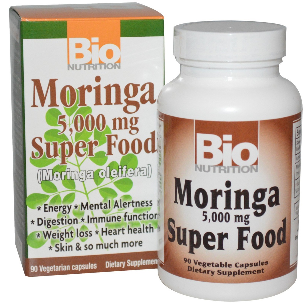 Bio Nutrition Moringa Oleifera Superfood Supplement 5000mg 90 Vegetarian Capsules | Nutrient Dense | High in Antioxidants | Includes Quercetin | Promotes Strong Digestive Health | Immune Boost