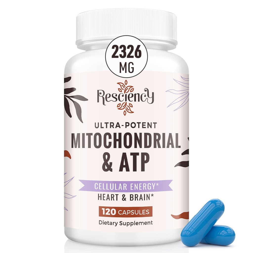 2326 MG Mitochondrial 配有ATP,维生素,CoQ10和PQQ,更有效的Than Creatine HMB和Nitric Oxide,能量,耐力,强力,恢复和肌肉,有机,120卡普尔
