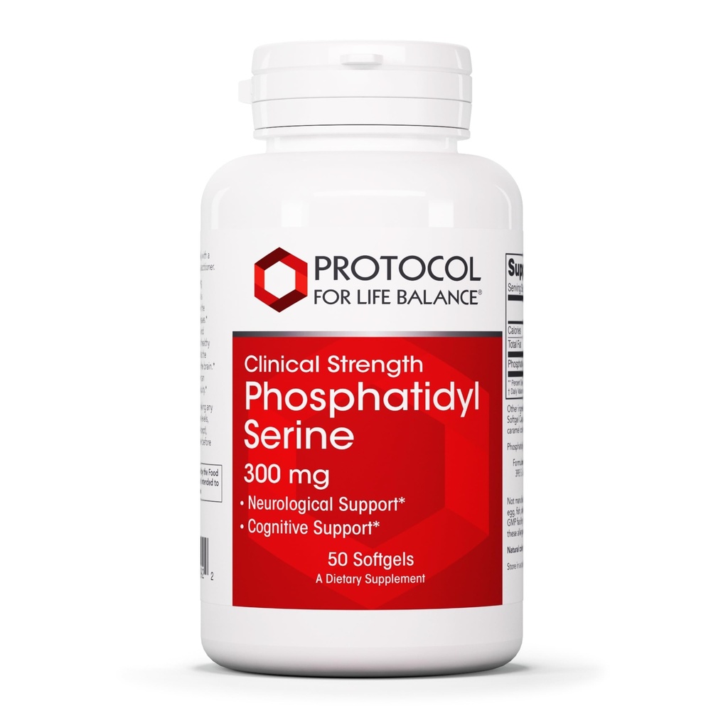 PROTOCOL FOR LIFE BALANCE Phosphatidylserine 300mg - Supports Brain Functions & Memory Health* - Phosphatidylserine Supplement - Keto Friendly & Egg Free - 50 Softgels