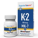 高级源维生素K2 MK-7(Menaquinone-7) 100 mcg - 骨强力与健康支持补充 - 艾滋病健康心脏功能 - 爱心 - 60种次语解片