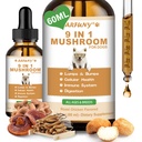 9 in 1 Mushroom Supplement for Dogs - Turkey Tail Mushroom for Dogs - Dog Lumps and Bumps Treatment - Digestive, Cellular, Immune Health Support - Reishi, Lions Mane, Shiitake - Roast Chicken Flavor