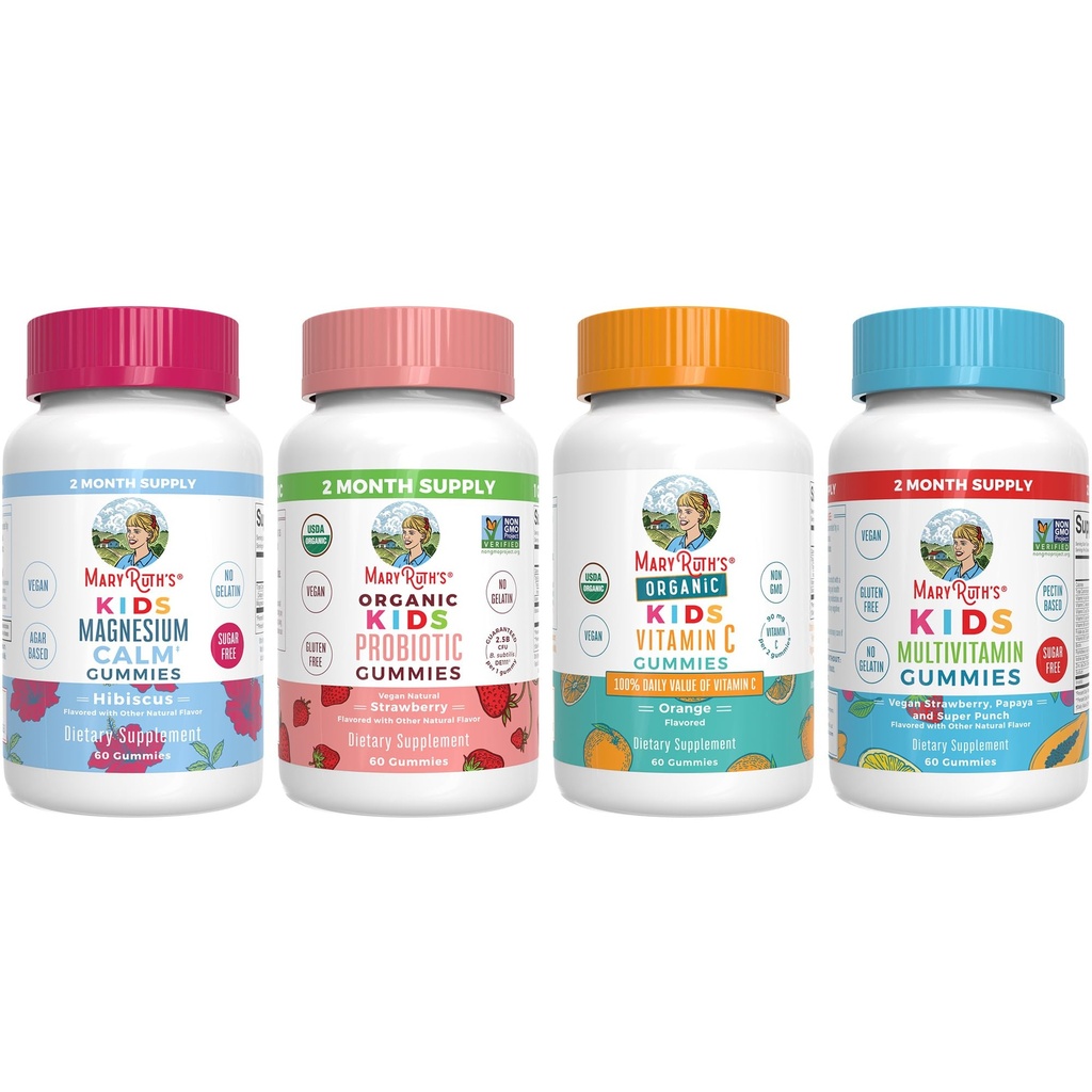 MaryRuth 有机体 多维他命 Probiotic、Magnesium Calm, 以及儿童维生素C Gummys 清洁标签项目
