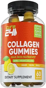 Collagen Gummys 配有锌、维生素C和Biotin、Collagen Peptides 补编 推广头发、钉子、皮肤、骨骼和联合健康支助,美国制造 60种Gummy