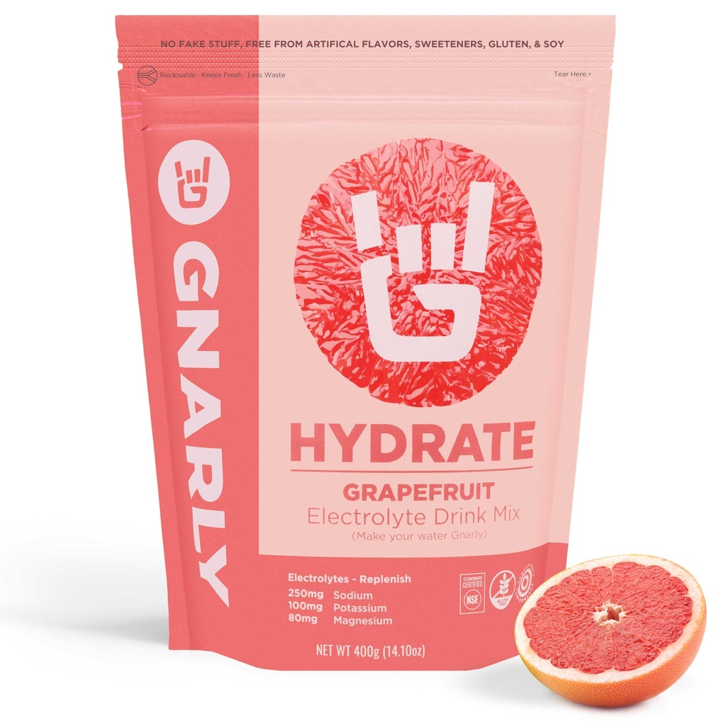 Gnarly营养 水解 电解石粉 – Ruby Red Grapele果锻炼 水解 饮料混合剂 – NSF 内容认证 – 电解液溶液,性能与恢复 – Ruby Red Grapele果, 14.10 oz