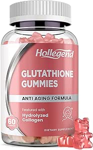 减低Glutathione 500 mg Gummys, L-Glutathione 含可折叠化学补充物的皮肤护理、肝脏支持、抗氧化剂、免疫系统, 60 个计数