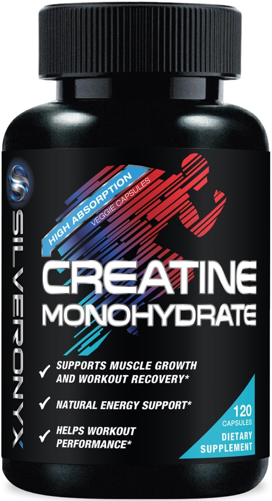 Creatine Monohydrate 3000mg Per Serving - 3X Strength Micronized Creatine Powder - Supports Lean Muscle, Strength, Energy, & Endurance - All Natural Supplement, Non-GMO, Bottled in USA - 120 Capsules
