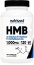 营养成本HMB(Beta-Hydroxy Beta-Methylbutyrate) 1000mg(120卡普勒) - 500mg Per Capsule, 60 services - Gluten Free and 非GMO