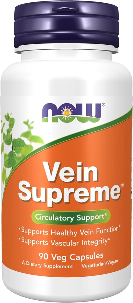 Now 食品补充品, Vein SupremeTM, 健康 Vein 函数 *, 循环支持 *, 90 Veg Capsules