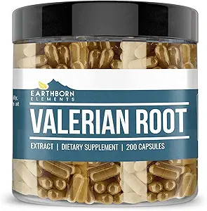土生元素 Valerian 根 200 Capsules, 纯和未稀释, 无添加剂