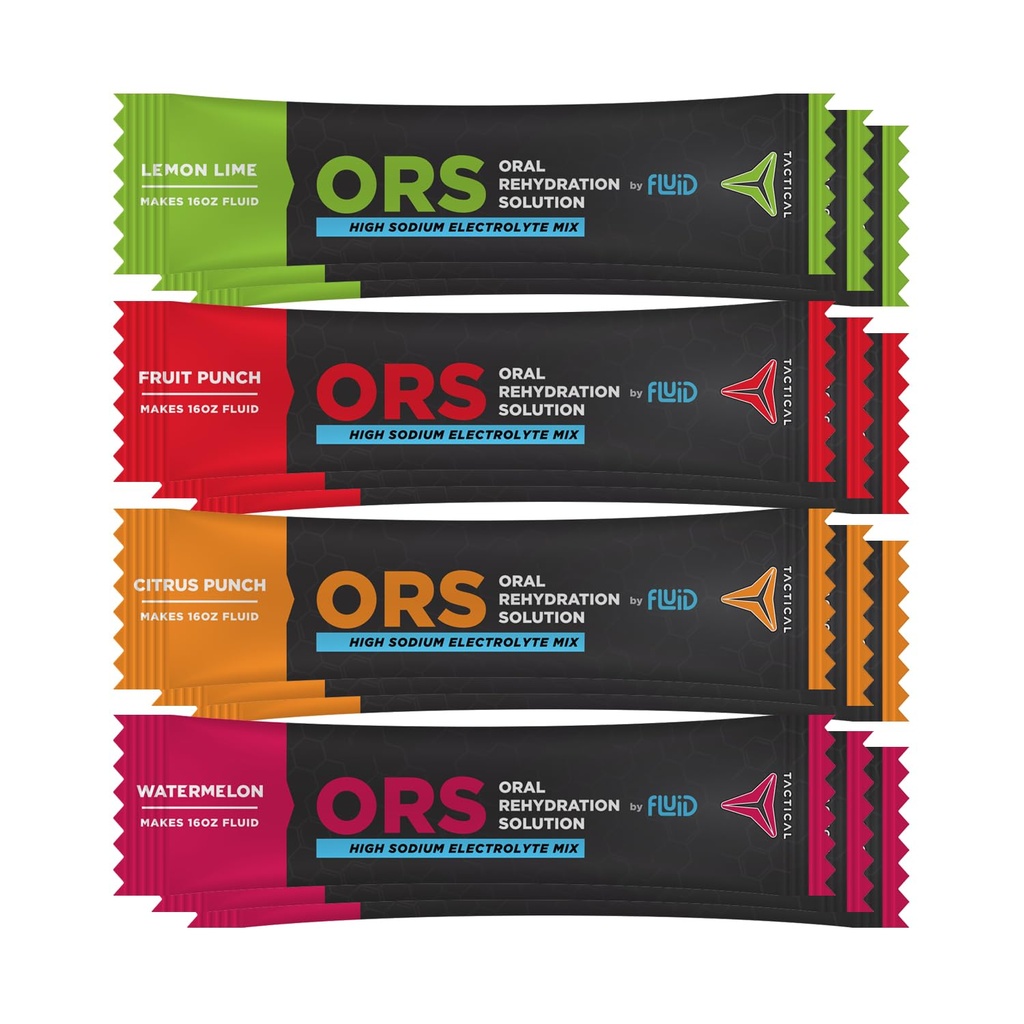 流体战术 -- -- ORS(Oral Rehydtation Solution),恢复速度更快,极端脱水电解质,12包(4Flavor Variety Pack)