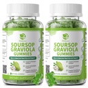 (2 Pack) Soursop Graviola Gummys - Soursop Leaves 提取w/维生素C,锌和全天然食品豁免,活体,Zzz和抗氧化剂,Gluten Free, Vegan, 120 Gummys.