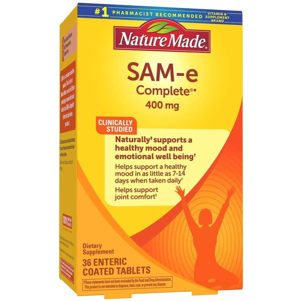 SAM-e 完整的 400 mg 平板电脑, 36 个数值大小, 支持健康的 Mood 和 联合舒适