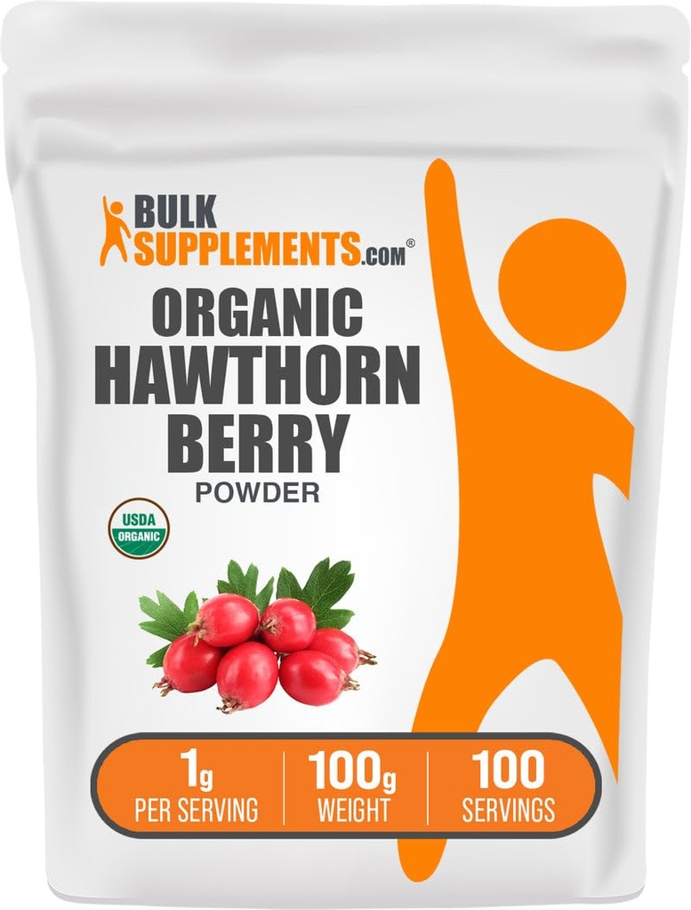 Bulk Assupports.com 有机霍桑贝里粉末 - 草药补充剂,霍桑贝里有机 - Vegan & Gluten Free,每架服役1克,100克(3.5 oz)(包1)