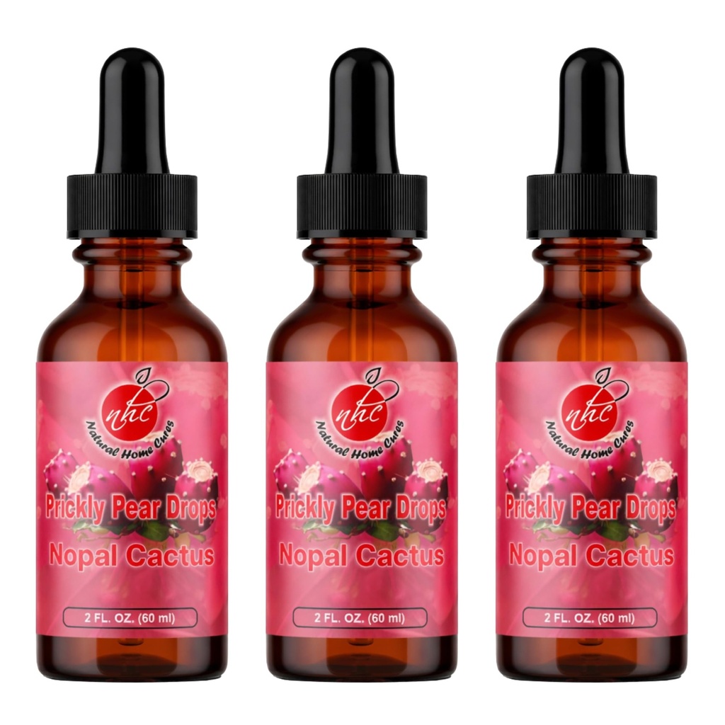 Prickly Pear Drops with Vitamin B12, Nopal Cactus Fruit Concentrate, Liquid Supplement with Betalains & Plant Nutrients, 3 Bottles, 180 Total Servings, 2 Fl Oz Each (3)
