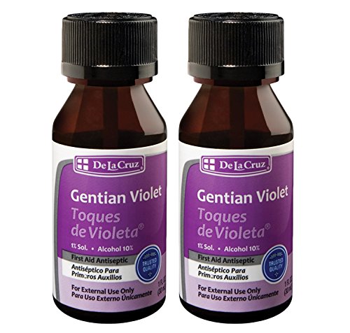 De La Cruz Gentian Violet - Violeta de Genciana - Tincture of Violet 1% First Aid Antiseptic, 1 FL OZ (2 Bottles)