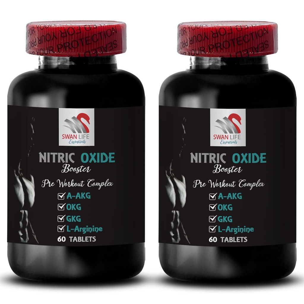 Nitric oxide booster supplement - NITRIC OXIDE BOOSTER - Energy boost, Strength booster, Pump formula, Fitness focus, Exercise fuel, Endurance enhancer, Power focus, Workout support 2 Bottle 120 Tabs