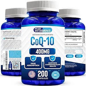 我们喜欢维生素 CoQ10 400mg 个人服务 - 200 Capsules CoQ-10 - 蔬菜 Capsule - 抗氧化剂 Co Q-10 Coenzyme