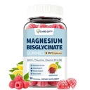 Magnesium Bisglycinate Gummies 400mg Chelated Magnesium with Vitamin D3 B6 and L-Theanine Sleep Support Calm, Muscle Relaxation Bone Health, 90 Gummies| 45 Day Supply, Lemon Raspberry Flavor