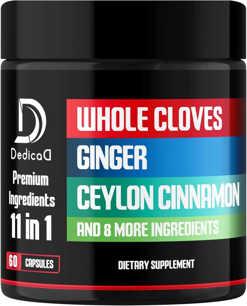11in1 Cloves 配姜、锡兰桂和8种其他 -- -- 消化、免疫系统、木质支持 -- -- 60种Capsules -- -- 30天供应