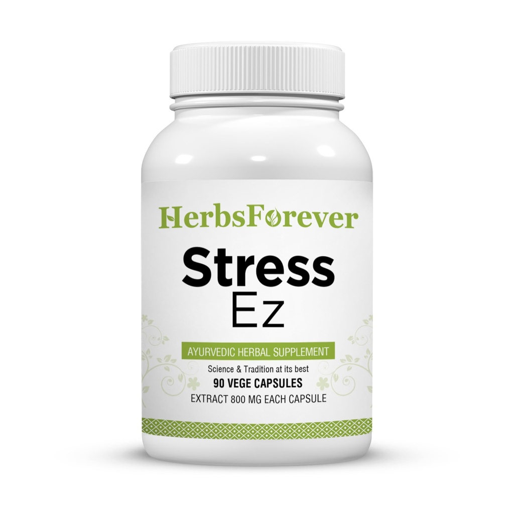 Herbsforever Stress Ez Capsules Mind Focus Supplement Promotes Stress Relief 90 Capsules