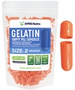 XPRS Nutra Size 2 Empty Capsules - 100 Count Empty Gelatin Capsules - Pills DIY Capsule Filling - Pure Bovine Pill Gel Caps for Do-It-Yourself Supplements (Orange)