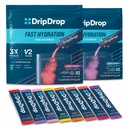 DripDrop水利 - 电解质粉包 - 西瓜,贝里,柠檬,橘子,水果扑克,葡萄,草莓柠檬,樱桃 - 64 Counter