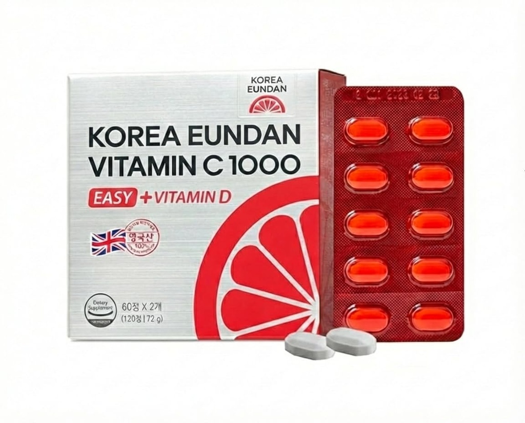 TG153 Korea Vitamin C 1000, Easy+Vitamin D, 120 Tablets