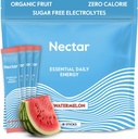 Nectar Energy Booster - 有机咖啡因,B12 & 电解质 - 无糖和零卡路里 - 健康咖啡,能源饮用和Soda替代品 - 水能和能源补充剂(Watelon 18 Packets)