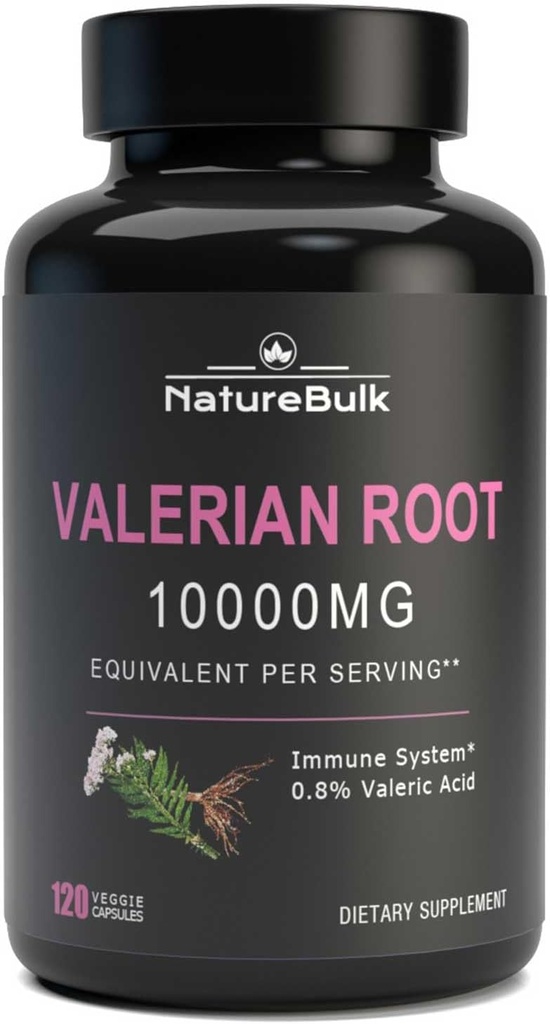 Valerian Root Capsules - 等效于1000mg, 4X 集中提取 - 高度集中, 120 capsules
