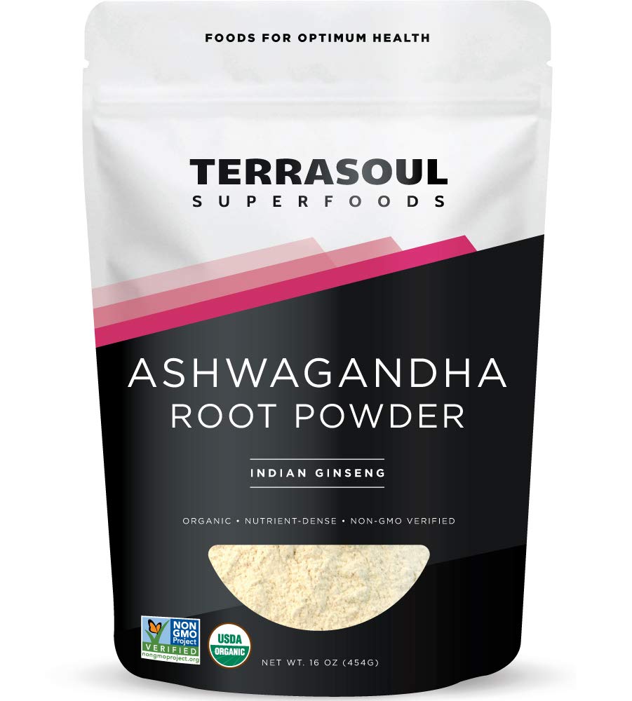 Terrosoul超级食品 有机Ashwagandha 根粉, 1 Lb - 压力适应剂 \ 可能改善睡眠 QQ 测试实验室的质量