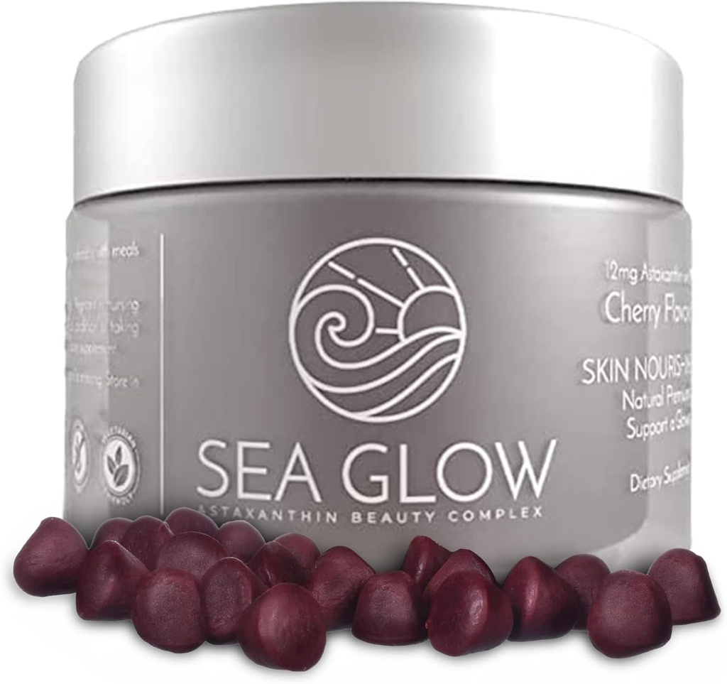 含维生素C的Astaxanthin Gummys、抗氧化剂-Rich Gummy Vitamins、美和皮肤补充剂、12毫克Astaxanthin Vitamin补充剂、乳制品和无脂葡萄酒,28个伯爵