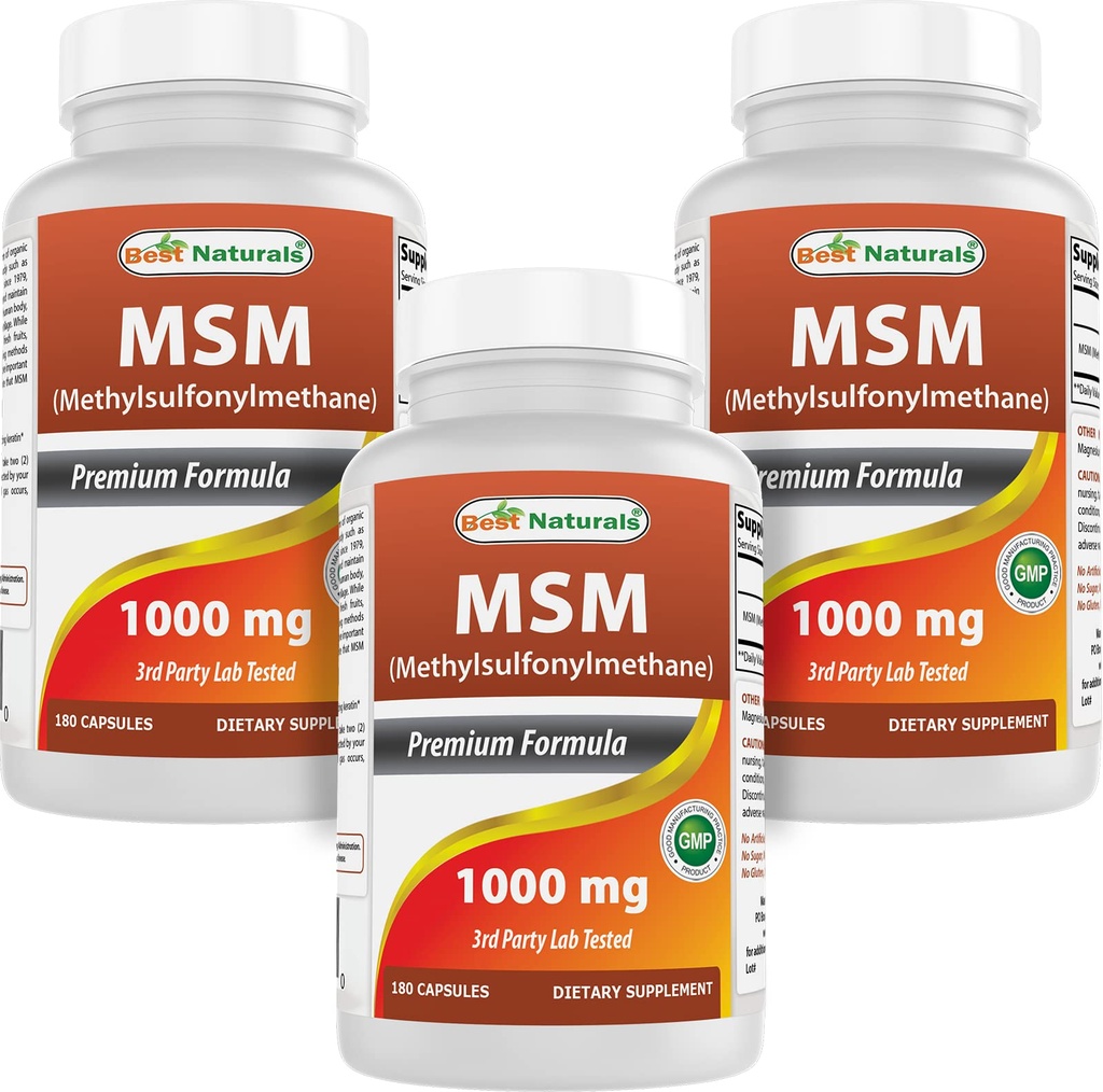 Best Naturals MSM 1000 mg 180 capsules (180 counts (Pack of 3)) 最佳自然器械 1000 mg 180 capsules (180 counts (Pack of 3)) 最佳自然器械 最佳自然器械 最佳自然器械 最佳自然器械