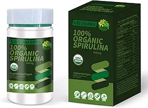 经认证的100%有机螺旋藻片 500mg 300 计数,Beta-Carotene(维生素A)中的Rich和B-12 配有自然摄入的GLA,Vega非GMO-Superfood Supplies