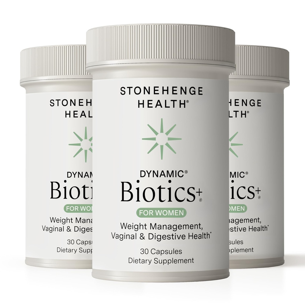 Stonehenge Health Biotics for Women Probiotic 70 Billion CFU, 24 Strains + Prebiotic Fiber, Weight Management, Mood, Digestive, Vaginal & Immune Support, Non-GMO, 30 Delayed-Release Veg Caps (3 Pack)