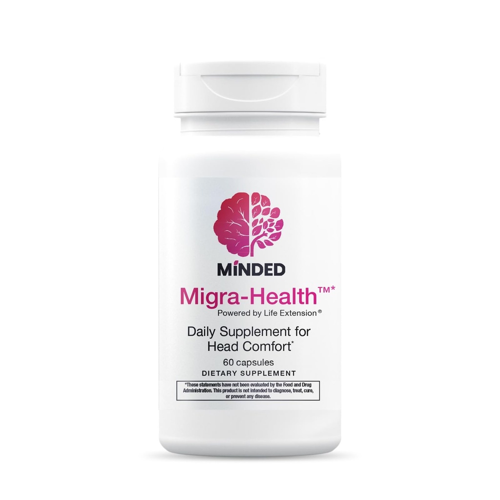 Head Discomfort Support Supplement – Magnesium Citrate, CoQ10, Vitamin B2, B12, Folate & D3 – Clinically Studied Multi-Nutrient Formula – 60 Vegetarian Capsules, Gluten Free, Non-GMO