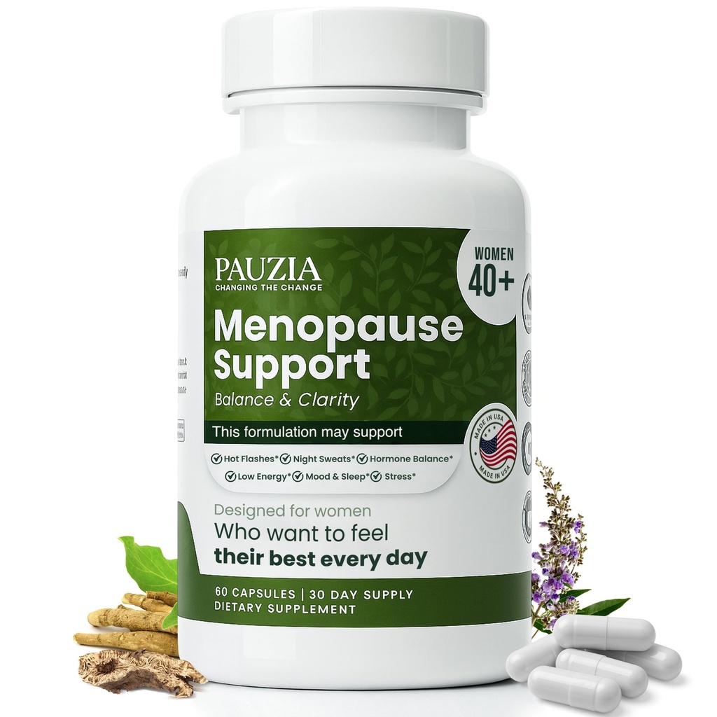 KERAPIL PAUZIA Menopause Supplements for Women 40+, 60 Vegan Capsules | Natural Menopause Relief, Black Cohosh, Ashwagandha, Vitex, Hot Flash & Mood Support, Hormone-Free, Made in USA