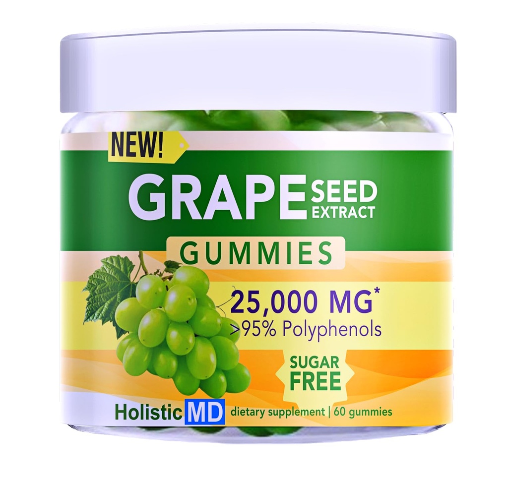 葡萄籽 葡萄籽油 25,000 mg 50x 原 | > 95% 多酚 | #1 葡萄籽 Gummys in USA | 糖 无糖 Vegan | Grape Flavor 60 cm