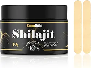 纯喜马拉雅有机ShilajitResin - 黄金级,100%的Shilajit补充品,配有85+痕量矿物,能量和免疫支持 → Fulvic酸的自然来源+86%和Humic酸+10%