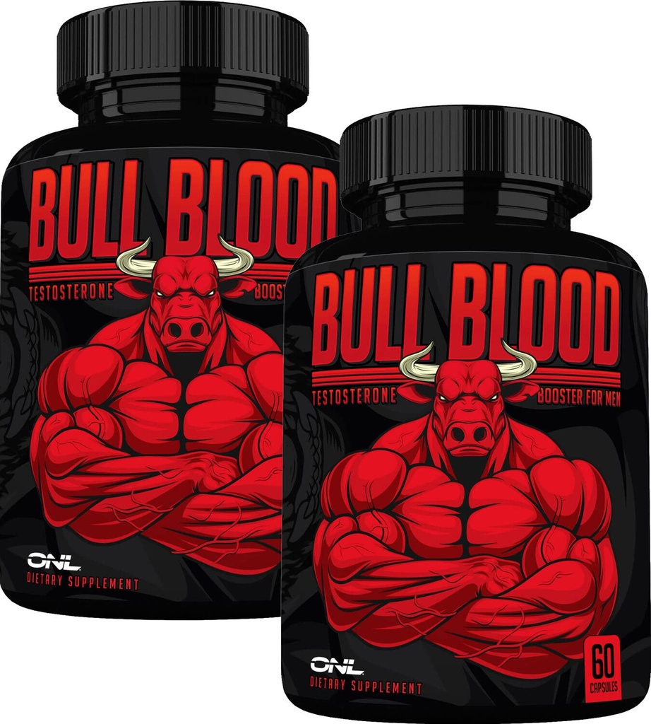 ONL 公牛血液测试酮助推器 - 高概率雄性增强睾酮补充剂 Stamina & Endurance - 测试助推器 Maca Root, Horny Goat Weed & Tongkat Ali - 120 Capsules (2-Pack)