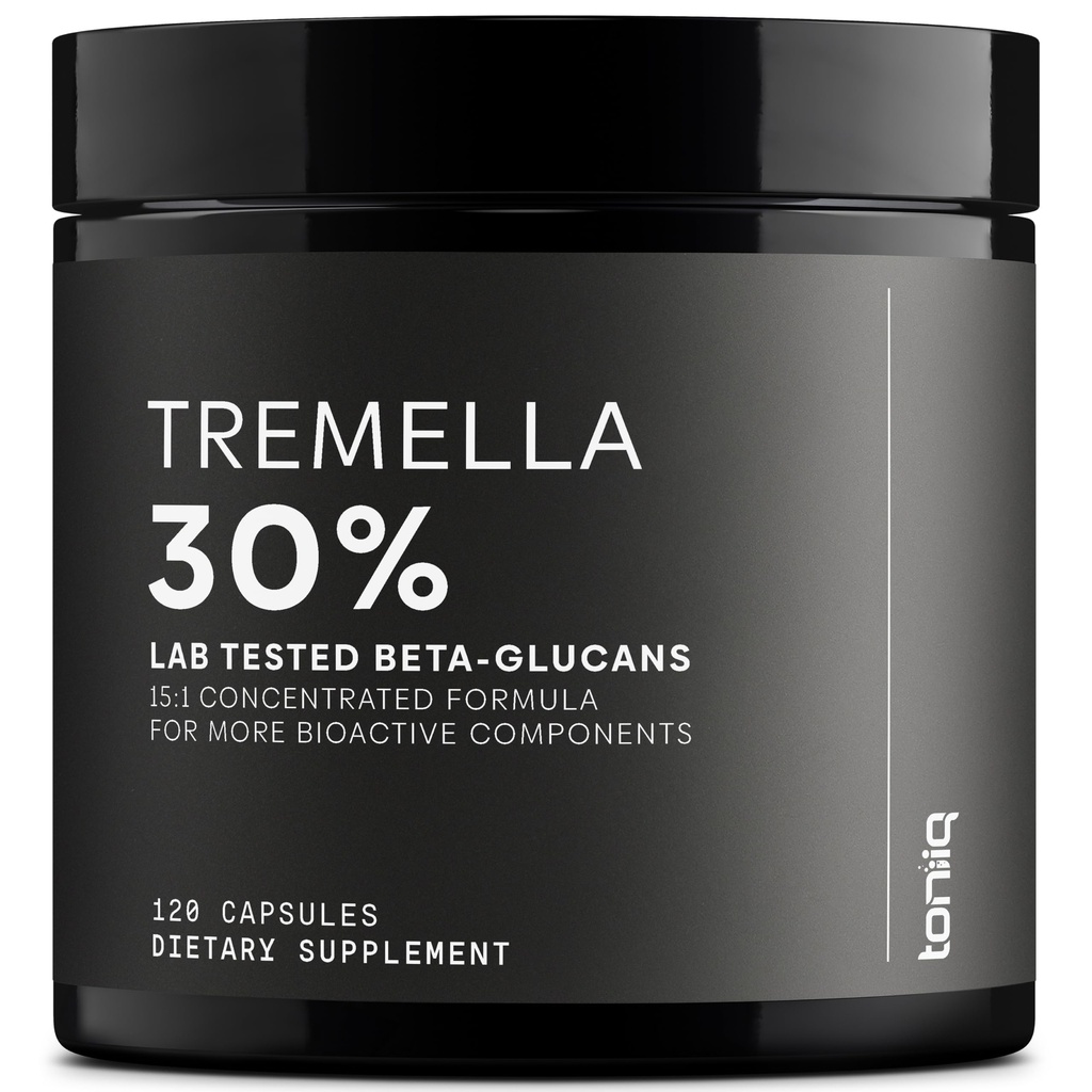 Tremella Mushroom 超高可能性 15:1 提取率30% Beta Glucans - 纯和集中公式 - 第三方实验室测试纯性和质量 - 120 Capsules