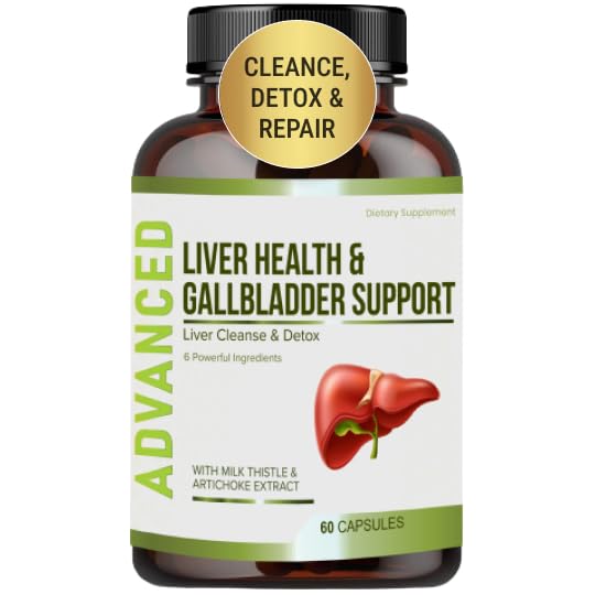 Liver Health Formula and Gallbladder Support-Liver Cleanse Detox & Repair to Support Liver Renew with Artichoke Extract, Milk Thistle, Dandelion Leaf. Liver Detox Supplements for Liver Support.