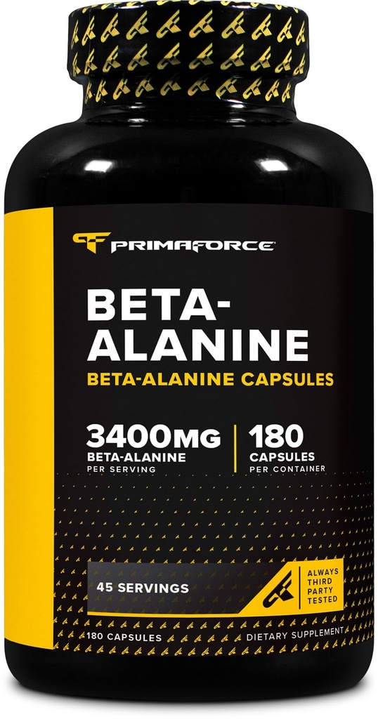 Primaforce Beta Alanine Capsules 3,400mg,180 Capsules (45 services) - Potent Beta-Alanine 补编