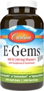 Carlson - E-Gems Elite,400 IU 维生素E 配有Tocopherols & Tocotrienols,维生素E Capsules,心脏健康与最佳健康,抗氧化剂,维生素E补充物,240软胶