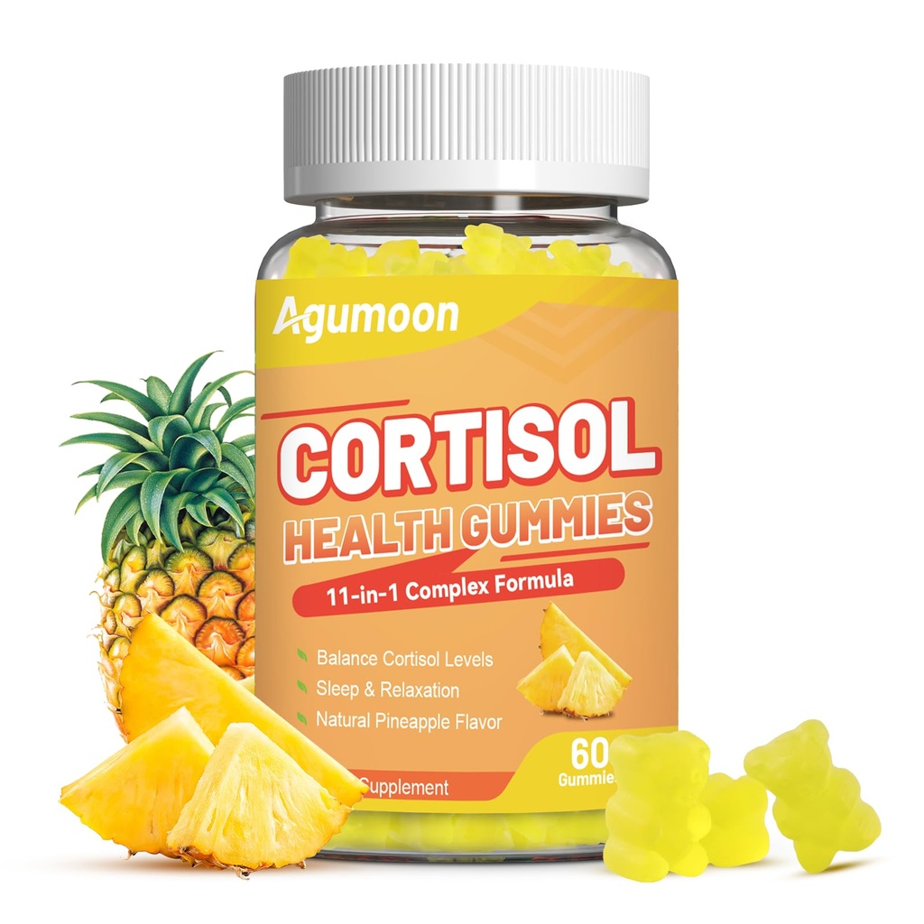 Cortisol Gummies for Women, Cortisol Supplements with Ashwagandha, Magnesium, L-theanine, for Relaxation and Mood Support - 60 Gummies