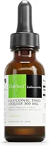 DAVINCI实验室 Gluconic DMG Liquid 300mg - 帮助支持免疫系统、肌肉功能、心脏健康和脑健康* - 2 fl oz(60名服务员)